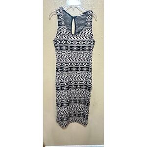 Everly Black Tan Geometric Print Sleeveless Dress - Size M